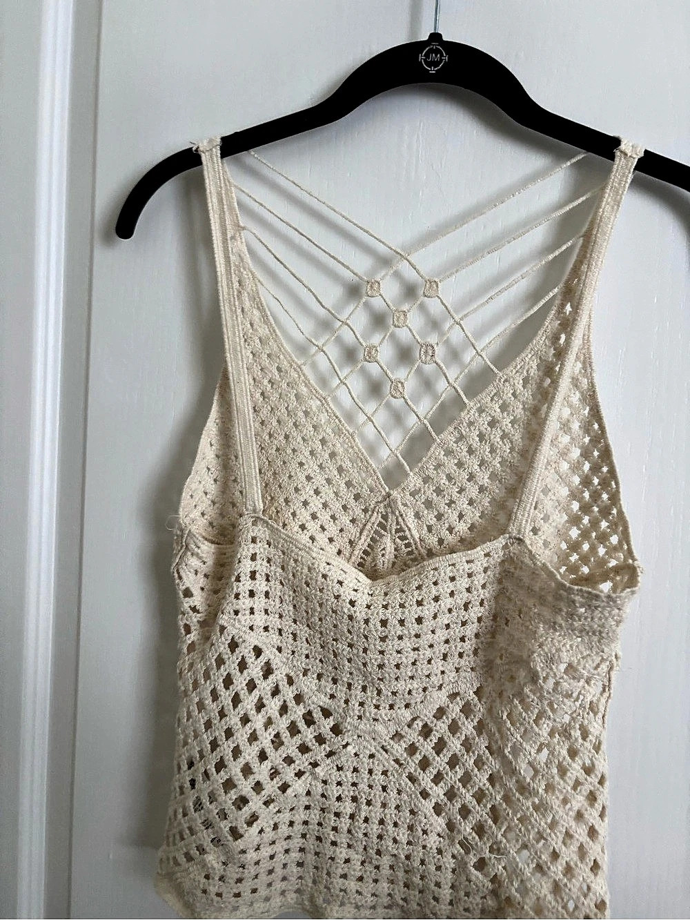 Crochet Knit Camisole in Cream Size Medium